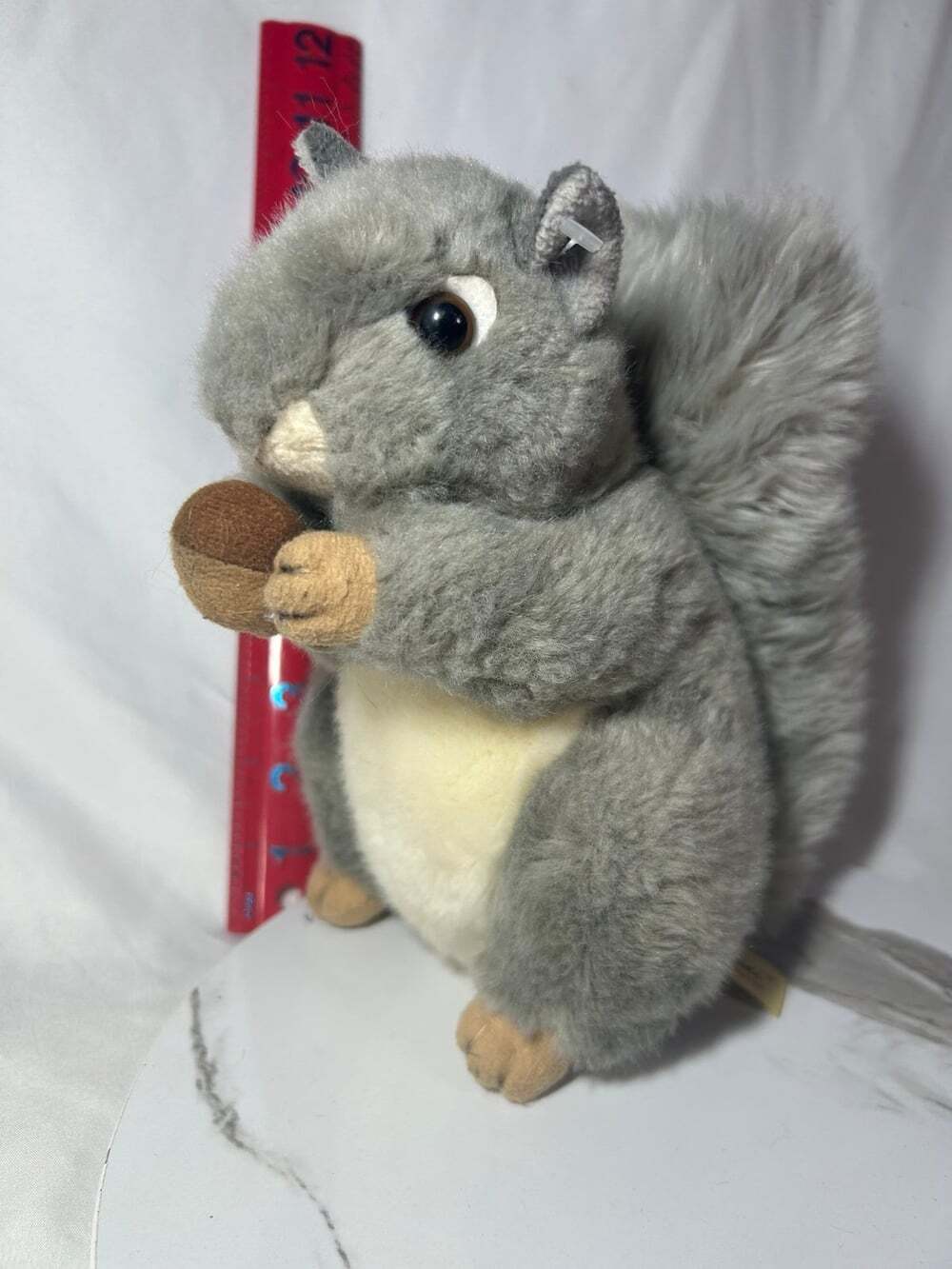 Miyoni Realistic Gray Squirrel Plush holding his nut
